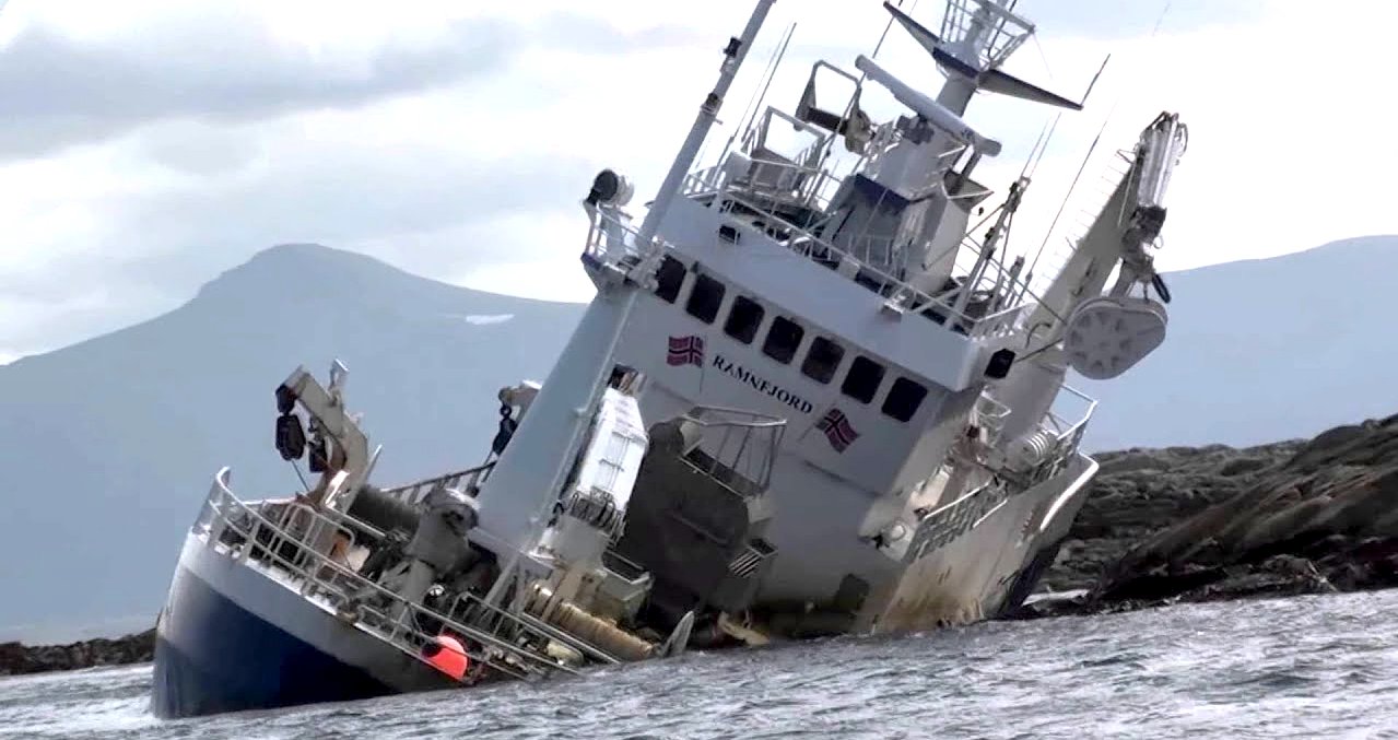 Ship run aground