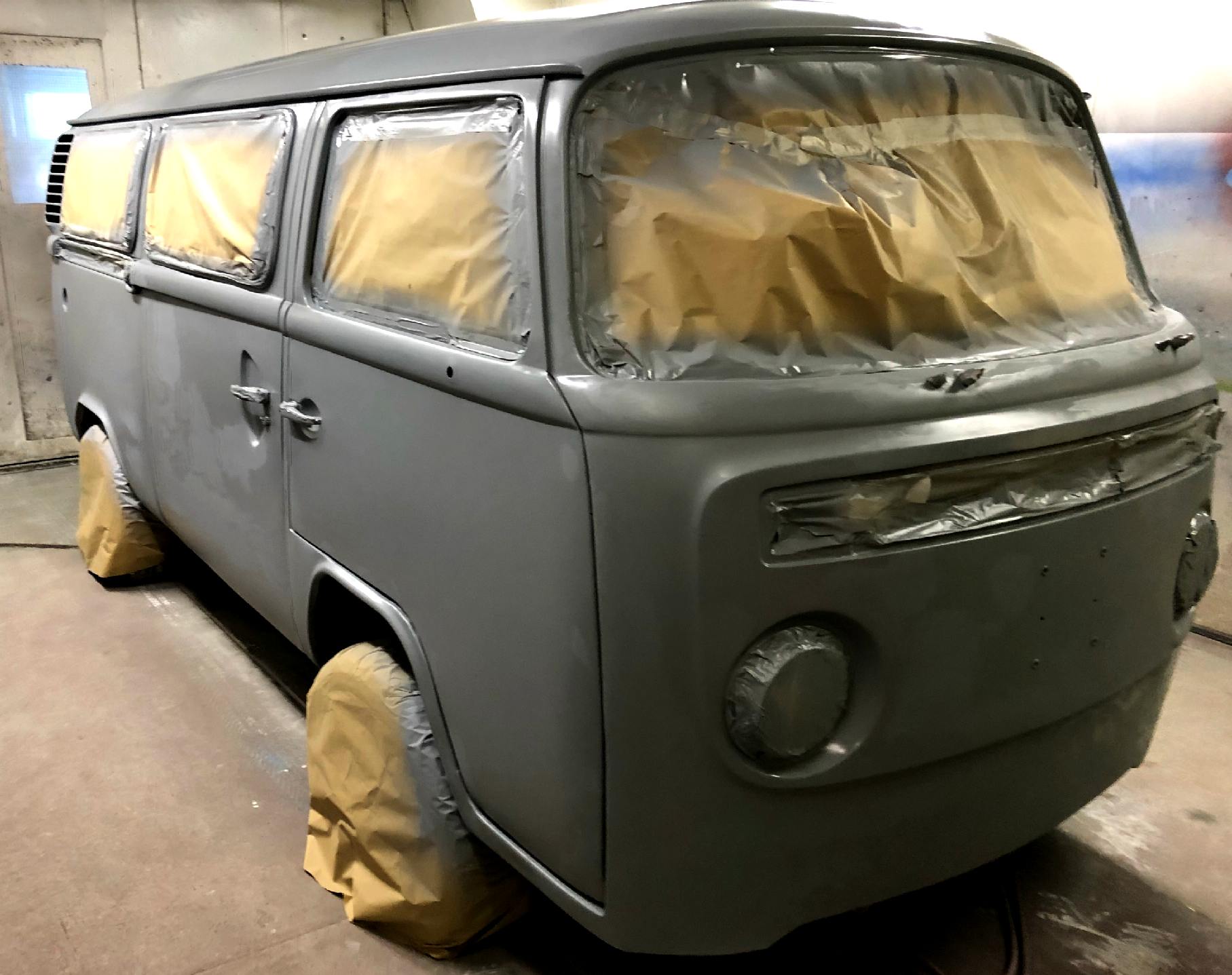 Volkswagen Kombi van in epoxy grey primer paint