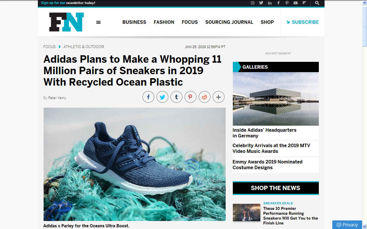 Adidas Sport Shoes Parley Clothing Collection Ocean Plastic