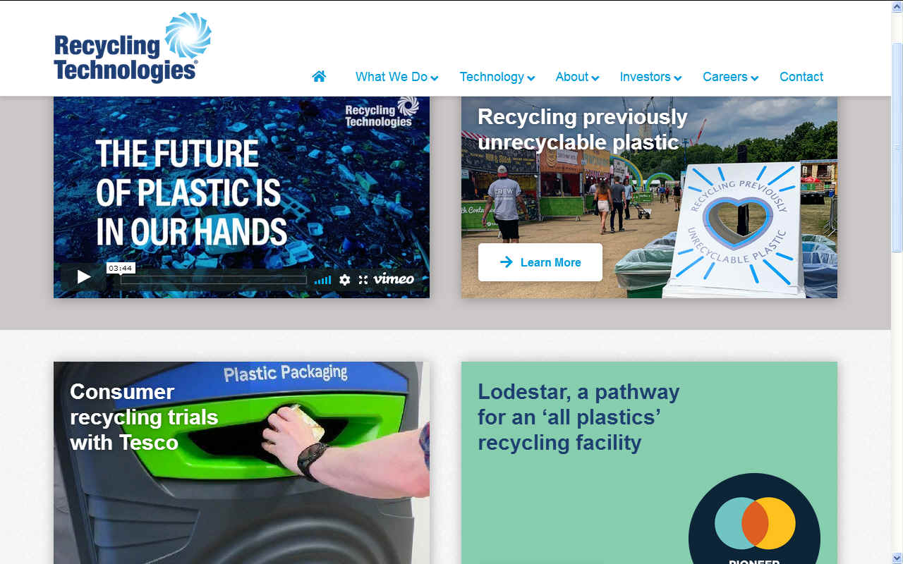 Recycling Technologies is a British company developing sustainable solutions