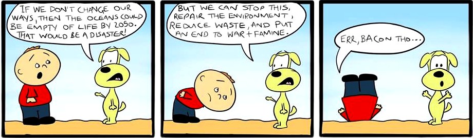 Cartoon about ocean waste